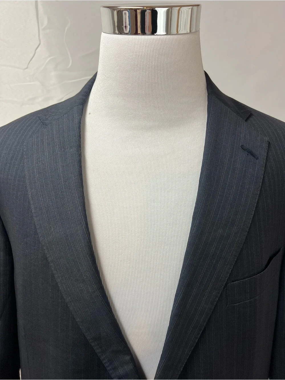 Hart Schaffner Marx Men's 48L Blazer 42x33 Pants Navy Blue Pinstripe Suit